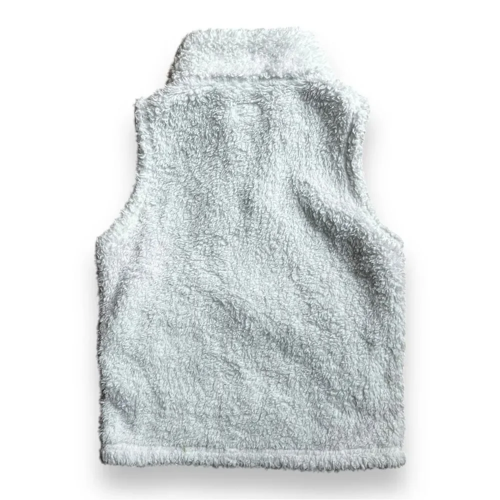 Patagonia Girls' Los Gatos Fleece Vest White Warm Sherpa Front Zip Sleeveless
